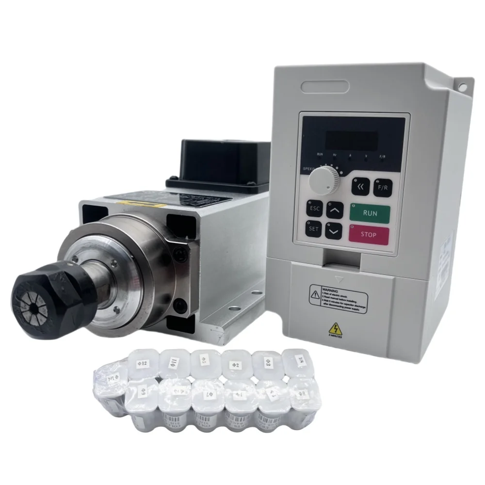 Air Cooled 1.5Kw Spindle Motor Inverter 110V - 1.5KW ER11/ER20 110V/220V CNC Spindle Motor