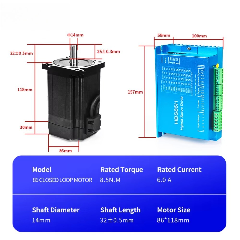 Hybrid Servo Driver Nema 34 8.5Nm - NEMA 34 Closed Loop Hybrid Servo