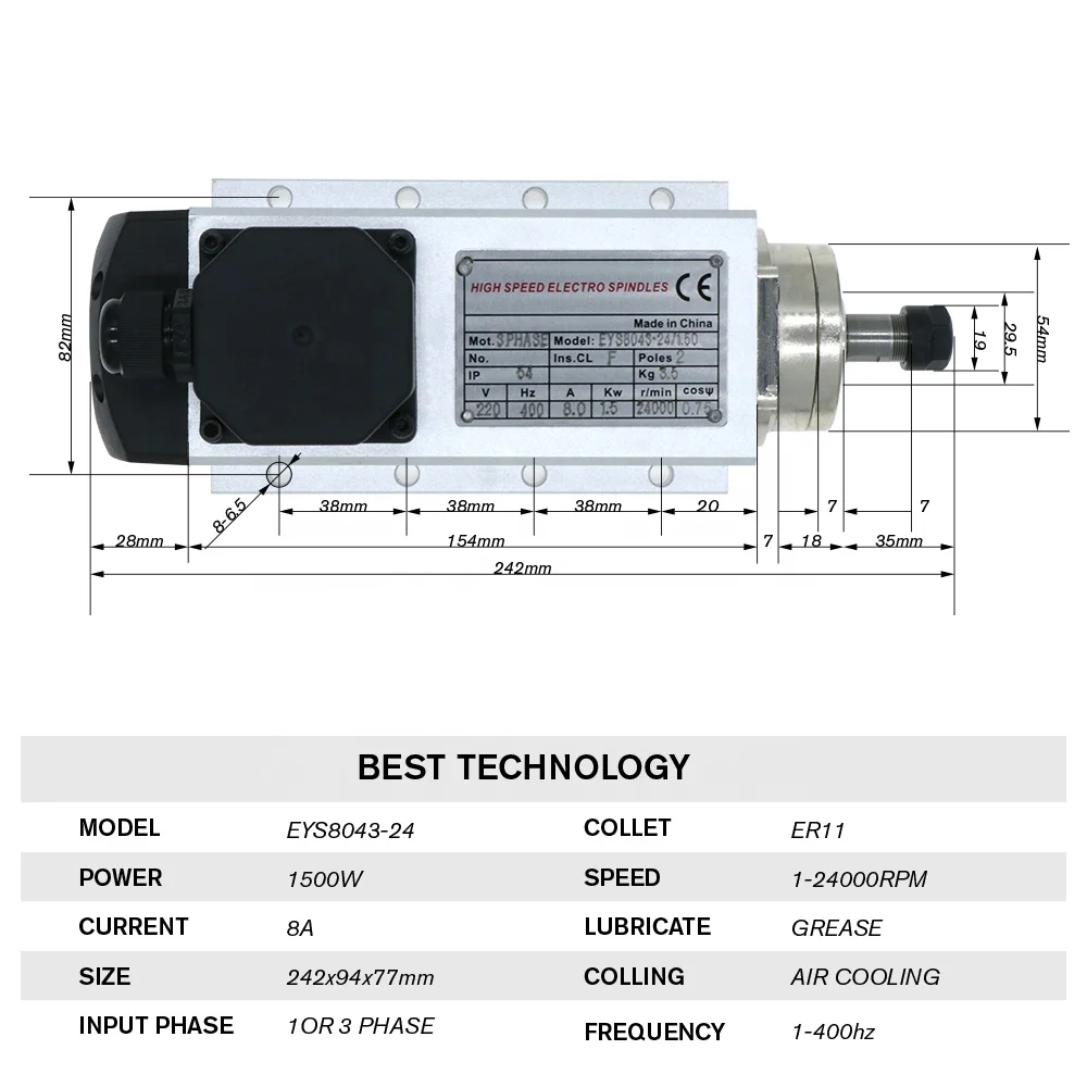 HLTNC 1.5kw Flash air Cooled S - Air Cooled 1.5Kw Spindle Motor Inverter 110V review and price
