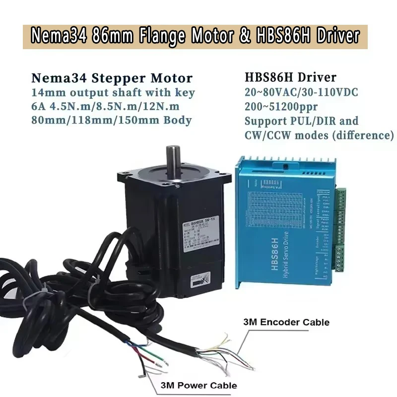 Nema34 86mm Closed Loop Steppe - Hybrid Servo Driver Nema 34 8.5Nm review and price