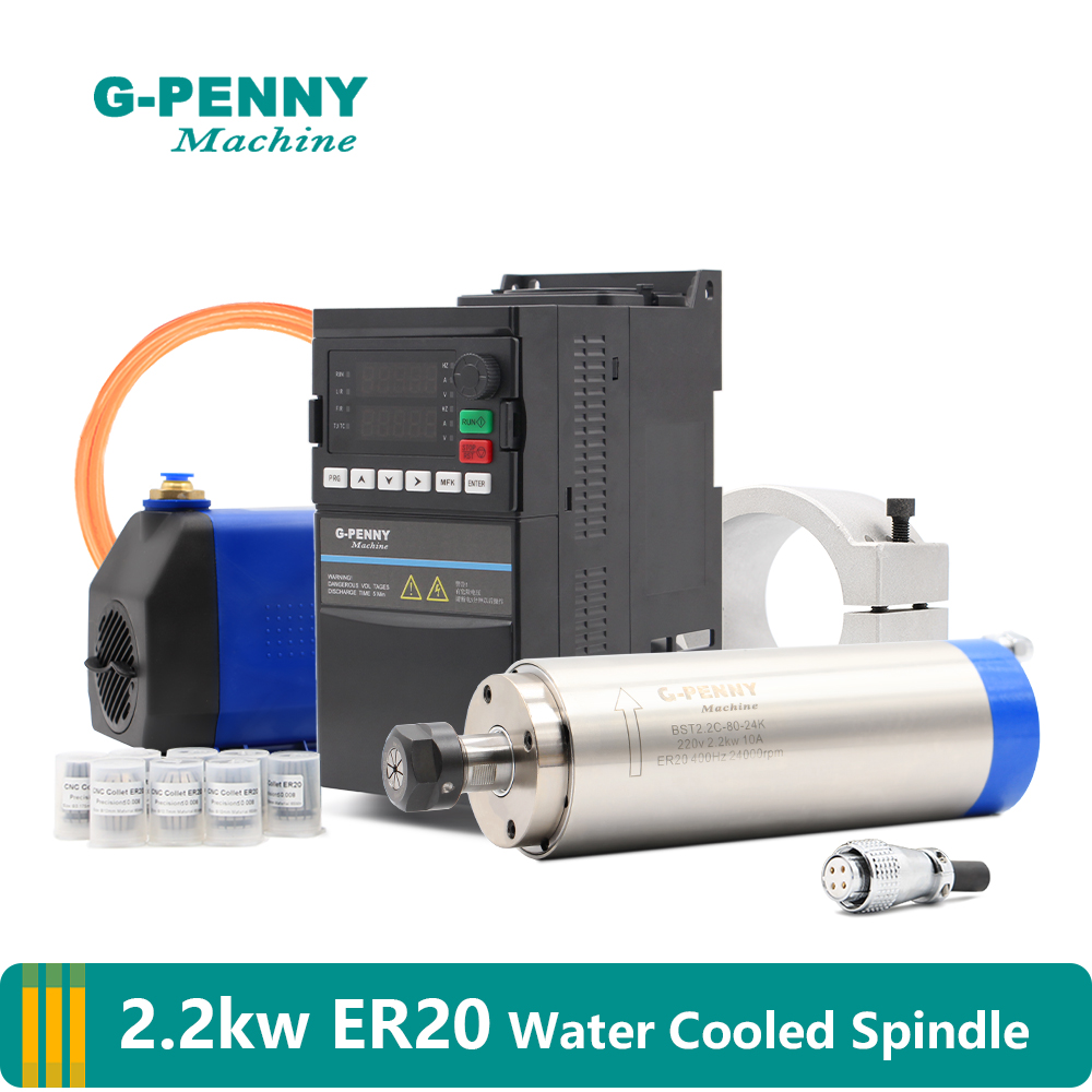 G-PENNY 2.2kw ER20 Water Coole - 2.2Kw Water Cooled Spindle Kit Vfd review and price