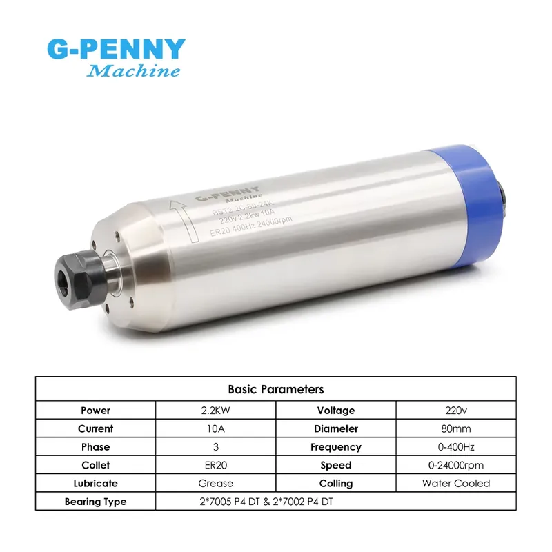 G-penny 2.2KW ER20 D80 Wood Wo - 2.2Kw Water Cooled Spindle Kit Vfd review and price