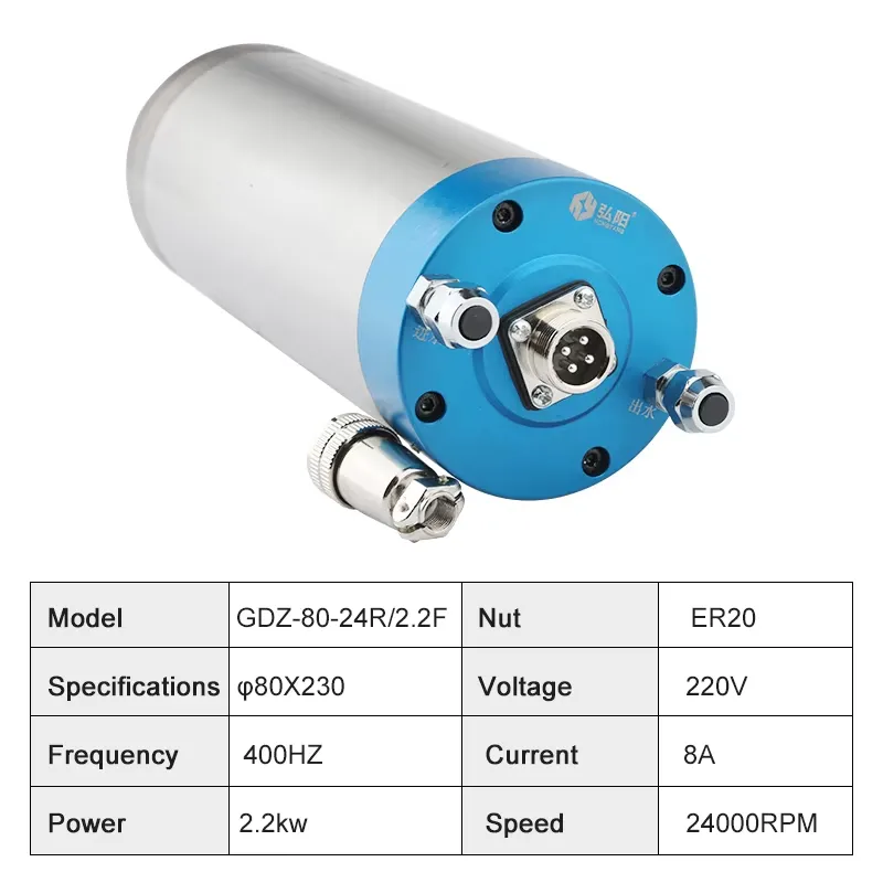 2026China*Factory* ER20 2.2kw  - 2.2Kw Water Cooled Spindle Kit Vfd review and price