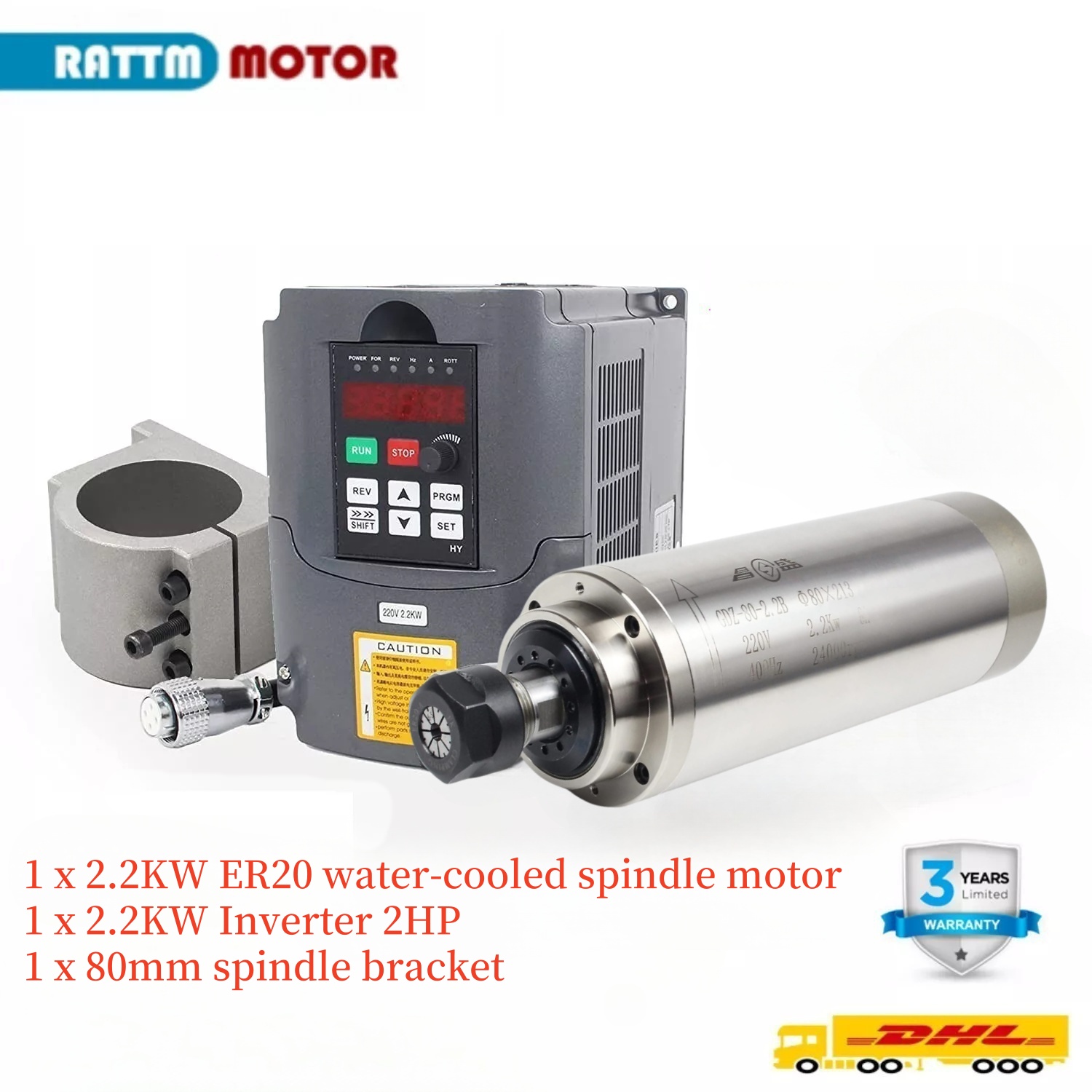 2.2KW 110V or 220V 8A GDZ-80-2 - 2.2Kw Water Cooled Spindle Kit Vfd review and price